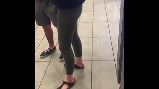 delicious candid leggings in lobby